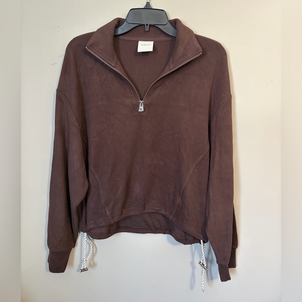 Varley Hawley Half Zip Sweatshirt Brown Size Small